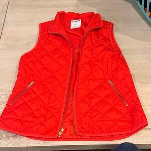 Old Navy Bright Red Orange Quilted Vest